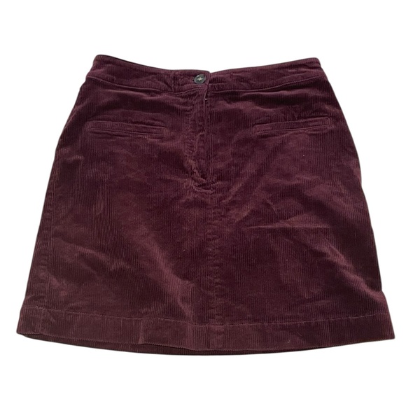 Ann Taylor Loft Skirt Womens Maroon burgundy Corduroy Straight Mini Stretch - Picture 5 of 7
